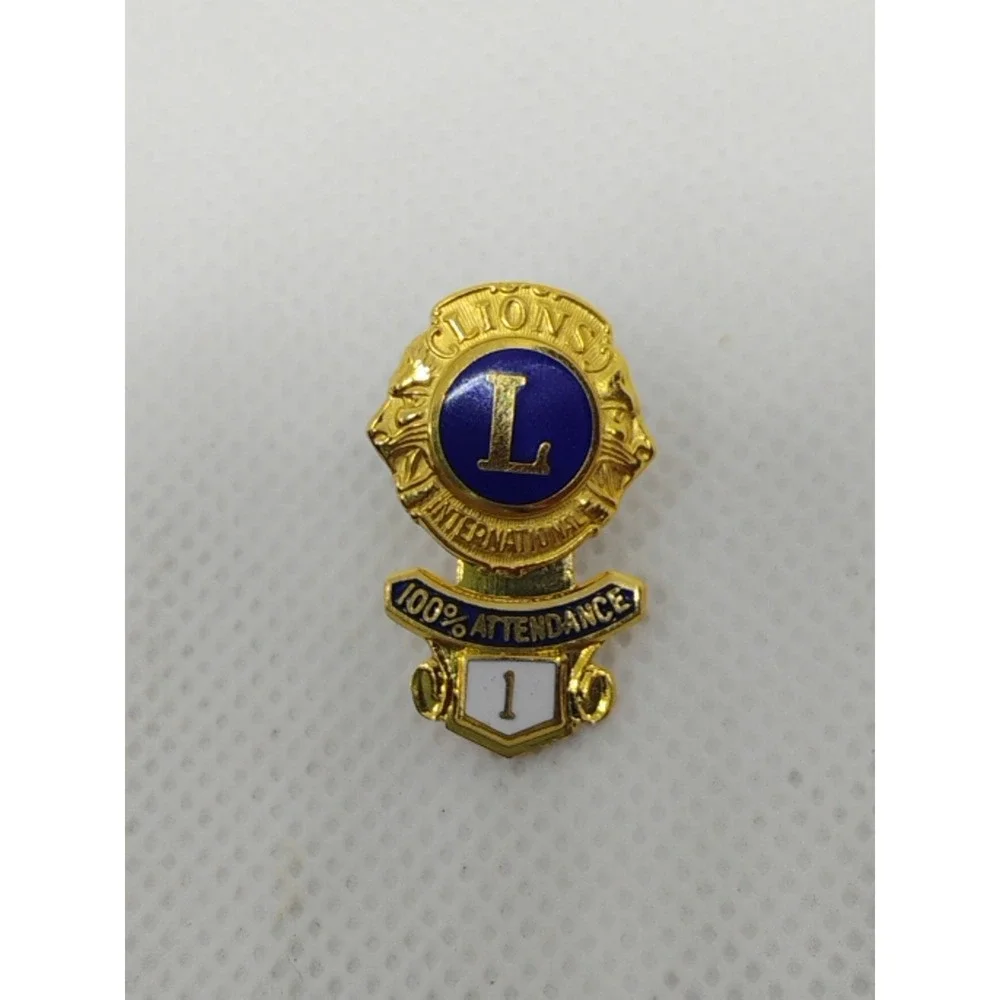 Huge Lot Vintage Lions Club International Attendance Award Pins Most New